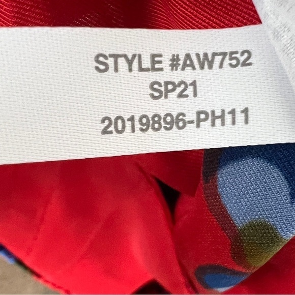 J.CREW Collection Red Lattice Floral Drapey Pull-On Pants - Picture 5 of 6